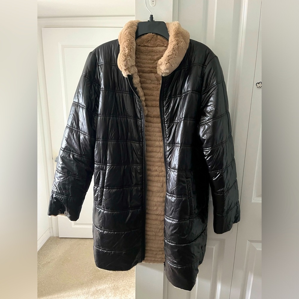 Adrienne Landau | Reversible Real Fur Coat | Size Large